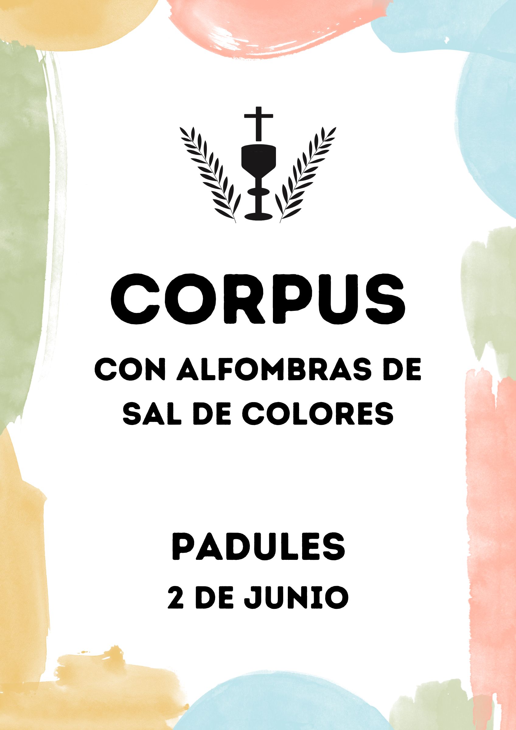 Corpus con alfombras de sal de colores