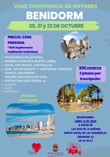 VIAJE DE CONVIVENCIA DE MAYORES BENIDORM